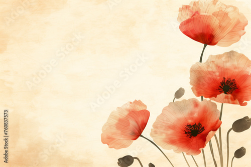Vibrant Red Poppies Bloom