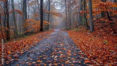 Road Cutting Through Forest Canopy