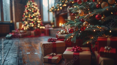 Festive Living Room With Christmas Tree