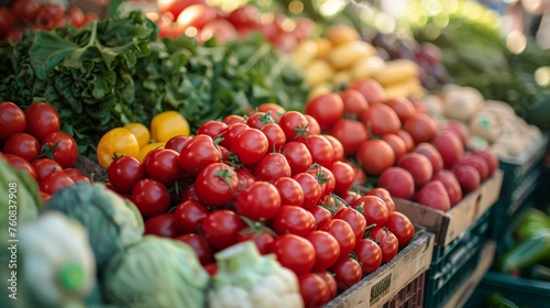 Variety of Vegetables Displayed at Market