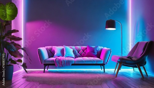  neon room with sofa
