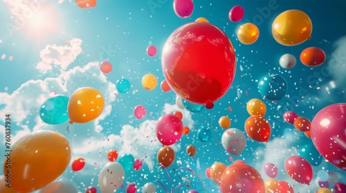 Bunch of Balloons Floating in the Air