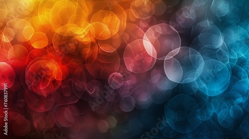 Blurry Colorful Lights on Black Background