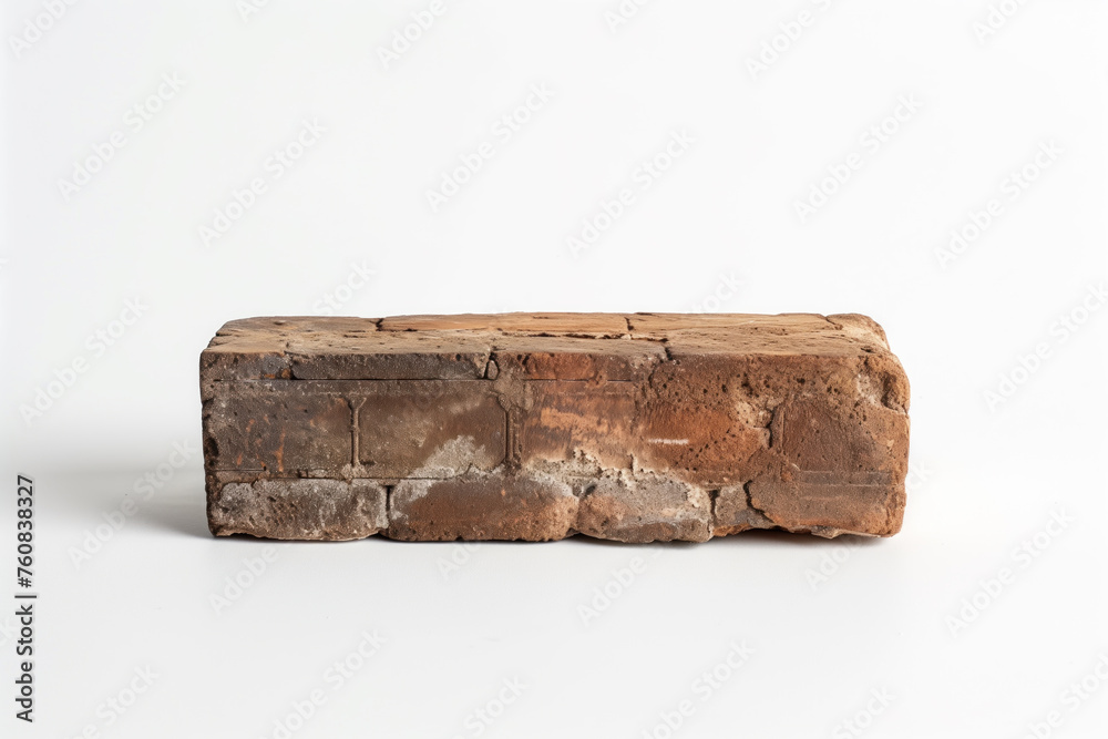Fototapeta premium Vintage Brick Isolated on White Background