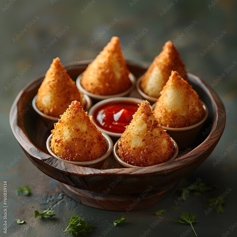 Coxinha of chicken, Traditional Fried brazilian snack.
