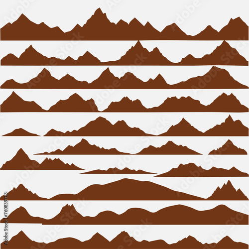 flat design mountain range silhouette collection