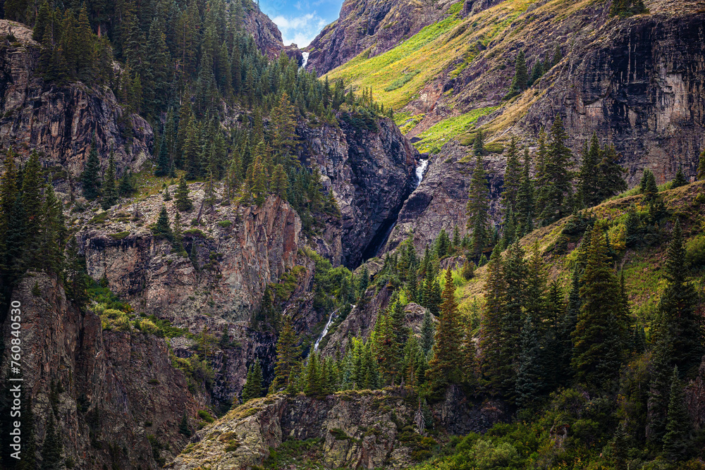 Waterfall in San Juan Mountains near Ouray, Colorado