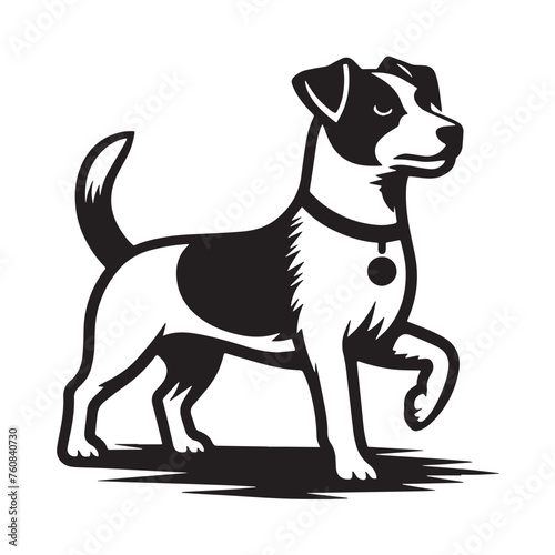 Retro Jack Russell Terrier Silhouette Collection  Stylish Retro Jack Russell Terrier Silhouette   Black and White Jack Russell Terrier Collection  Vintage-Inspired Jack Russell Terrier Silhouette