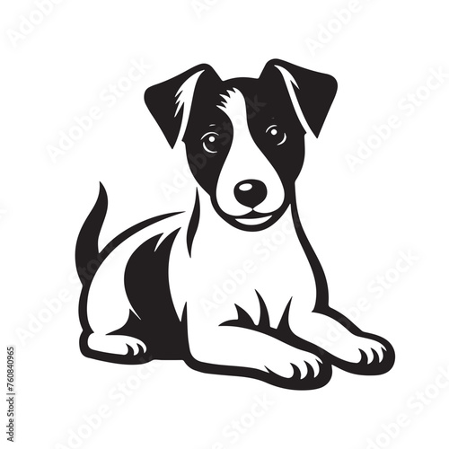 Retro Jack Russell Terrier Silhouette Collection  Stylish Retro Jack Russell Terrier Silhouette   Black and White Jack Russell Terrier Collection  Vintage-Inspired Jack Russell Terrier Silhouette