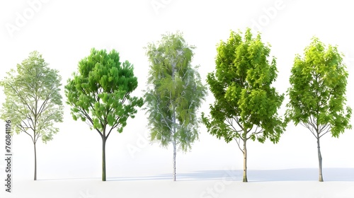 Collection Beautiful 3D Trees Isolated background   Use for visualization in architectural design or garden decorate