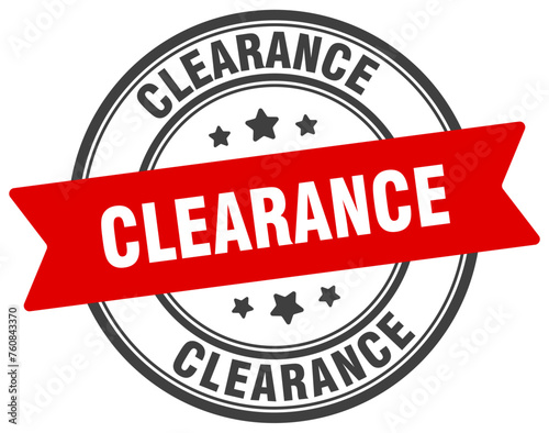 clearance stamp. clearance label on transparent background. round sign