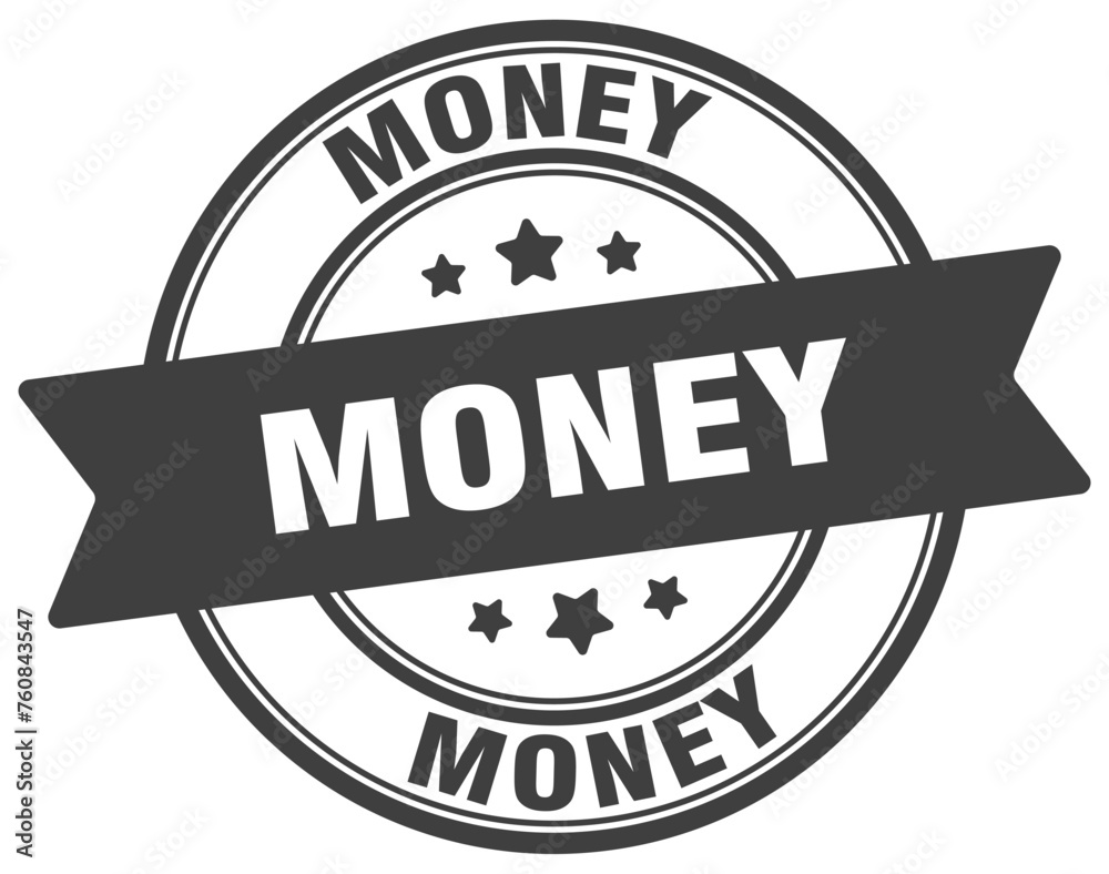 Fototapeta premium money stamp. money label on transparent background. round sign