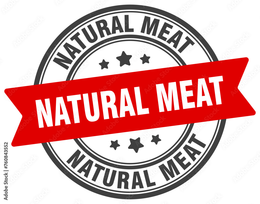 Fototapeta premium natural meat stamp. natural meat label on transparent background. round sign