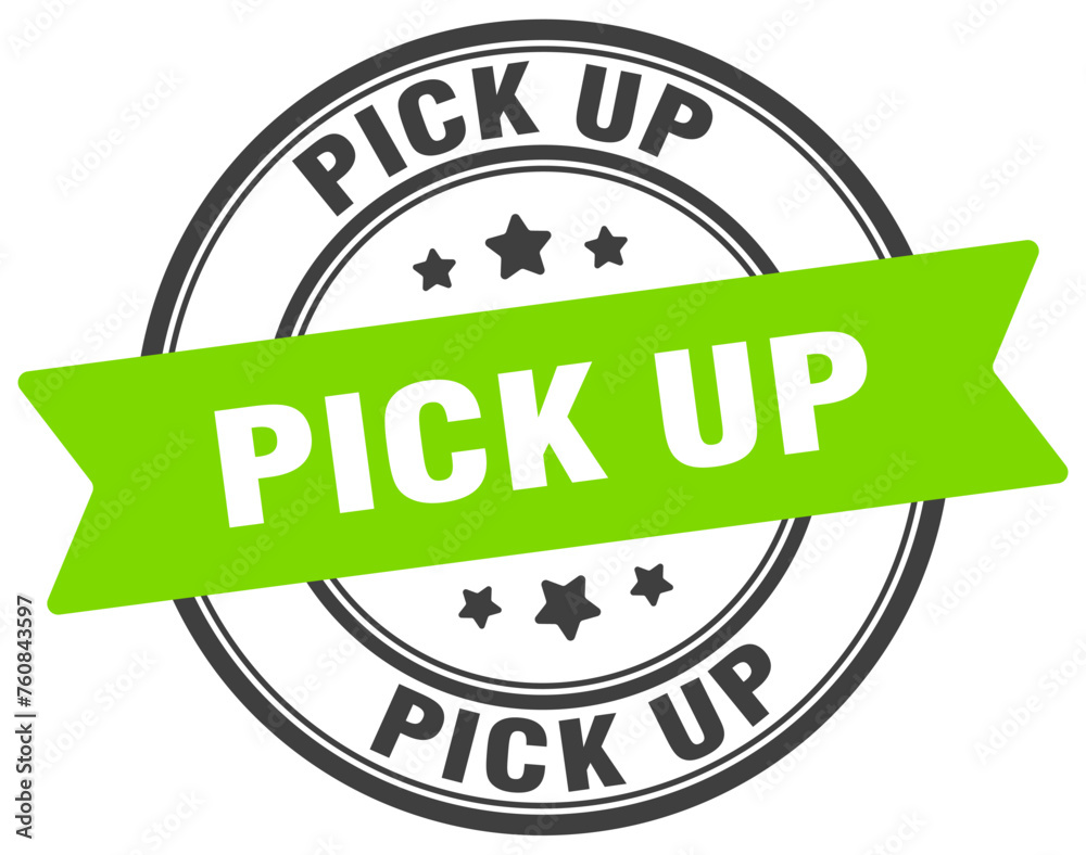 pick up stamp. pick up label on transparent background. round sign pick up stamp. pick up label on transparent background. round sign