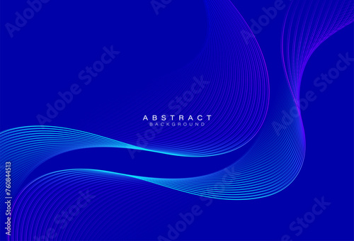 Blue abstract background with flowing wave lines. Glowing motion lines element. Dynamic waves. Shiny gradient curved wavy lines. Modern design. Futuristic concept. Vector illustration
