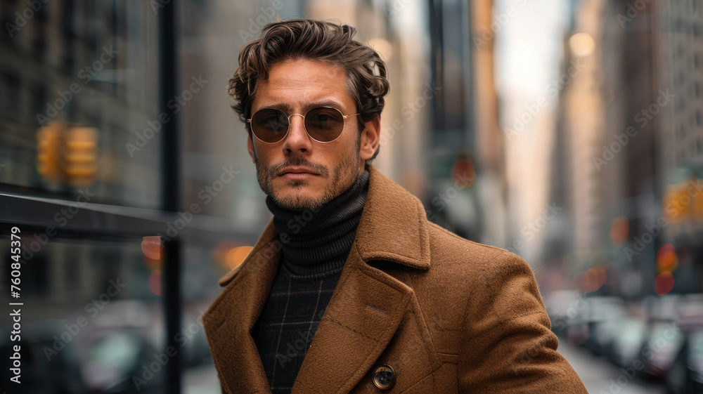 Man in sunglasses on city street Man in sunglasses on city street