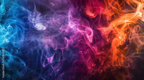 Abstract smoke photography with colored lighting