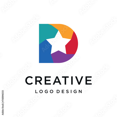 Free Download Letter D with star elements logo design inspiration, vector eps 10 - GFXLoad