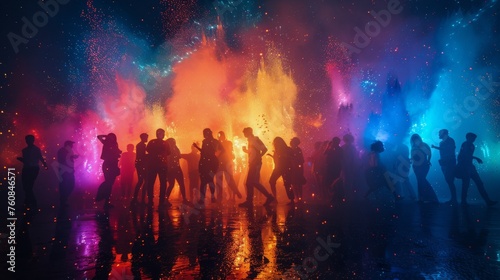 Group of People Standing in Front of Firework