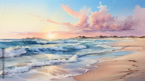 Sunset Over the Ocean Painting