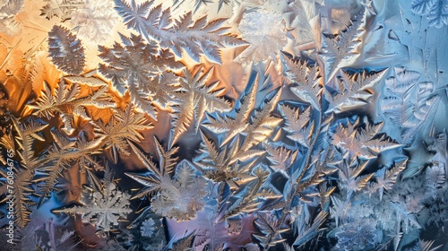 Frost patterns on a winter window