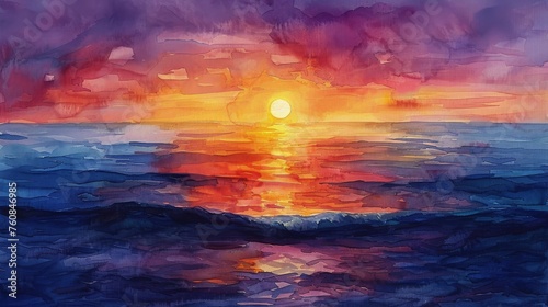 Sunset Over the Ocean