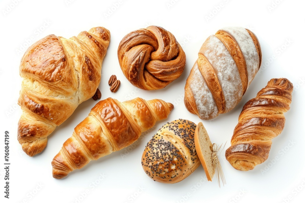 Delicious Bakery products set. Wheat food. Generate Ai