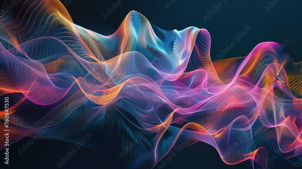 Fototapeta premium Sound waves visualized as abstract patterns