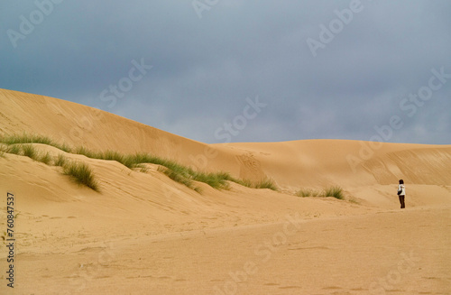 Sand dunes in Is Arenas, Torre dei Corsari. Costa Verde Oristano, Sardinia. Italia