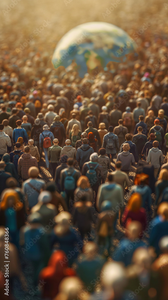 Fototapeta premium The population of the entire world in 1800 was less than 1 billion, 8k, clear face