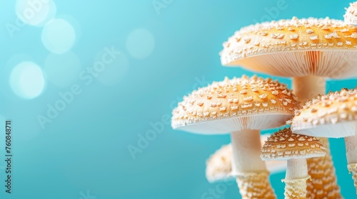 King trumpet mushroom pleurotus eryngii on soft pastel background for elegant display