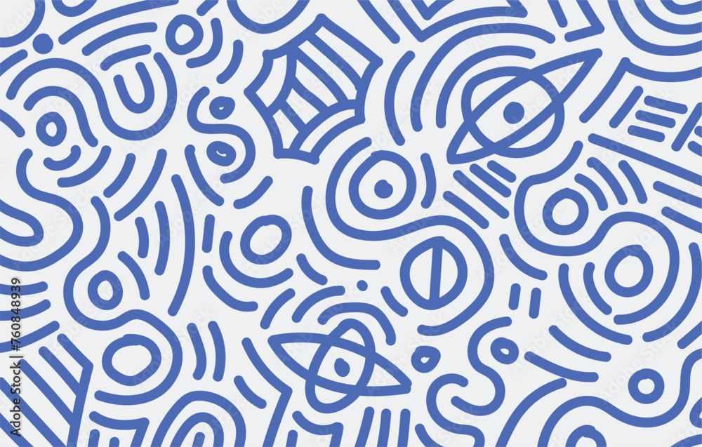 Abstract Hand Draw Line Doodle Background