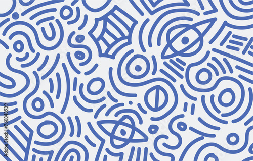 Abstract Hand Draw Line Doodle Background
