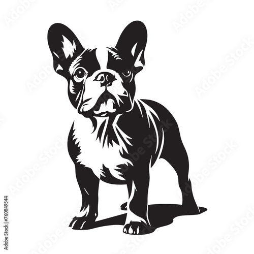 Retro French Bulldog Silhouette Collection, French Bulldog Silhouette Art, Stylish Retro French Bulldog Artwork, Black and White French Bulldog Collection