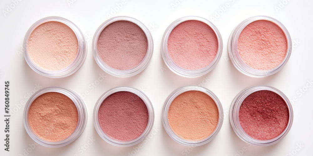 Collection of colorful scattered eye shadows and open round containers.
Concept: cosmetics and beauty in makeup, visage and fashion, as well as for product packaging design. Collection of colorful scattered eye shadows and open round containers.
Concept: cosmetics and beauty in makeup, visage and fashion, as well as for product packaging design.