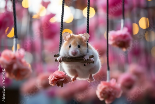 Circus hamster wows audience with a delightful array of clever tricks and lively performance