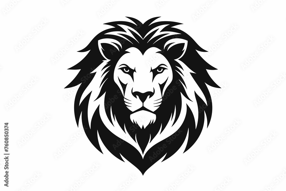 lion head logo silhouette vector on white background. lion head logo silhouette vector on white background.