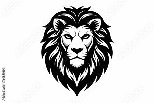 Fototapeta Naklejka Na Ścianę i Meble -  lion head logo silhouette vector on white background.