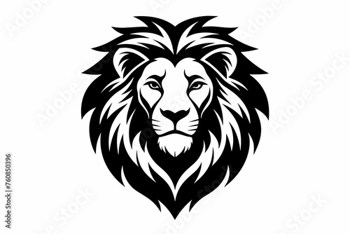 Fototapeta Naklejka Na Ścianę i Meble -  lion head logo silhouette vector on white background.