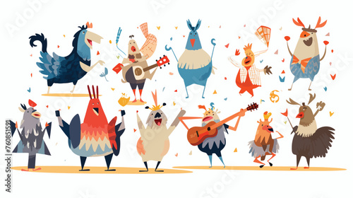 A playful scene of animals having a dance-off in th © Mishi