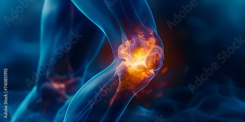 Innovative ESWT Treatment for Knee Pain: Revitalizing and Accelerating Healing. Concept Physical Therapy, Non-Invasive Treatment, Pain Management, Knee Health, Recovery Methods photo