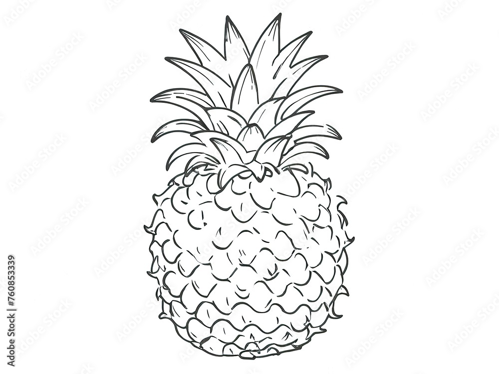 Hand drawn fresh pineapple vector illustration