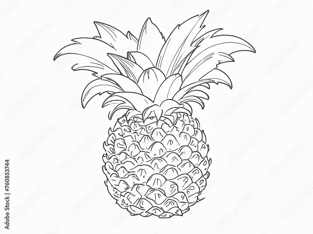 Hand drawn fresh pineapple vector illustration Hand drawn fresh pineapple vector illustration