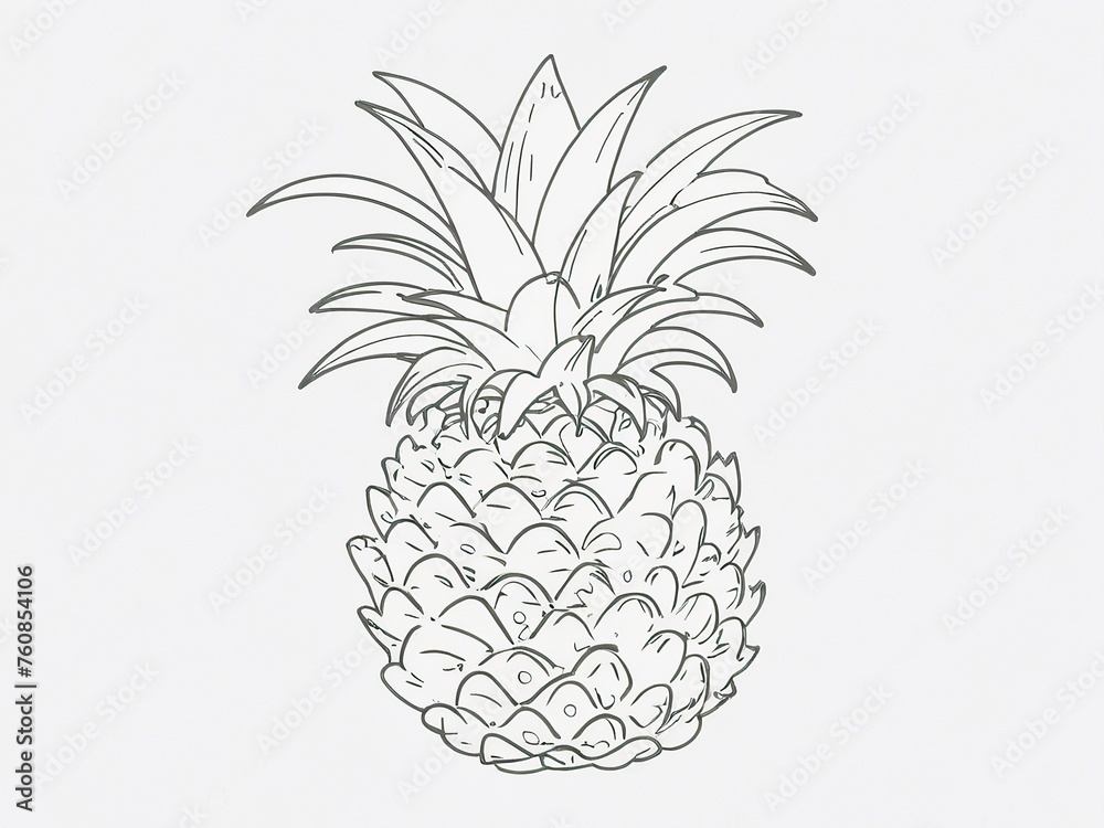 Hand drawn fresh pineapple vector illustration Hand drawn fresh pineapple vector illustration