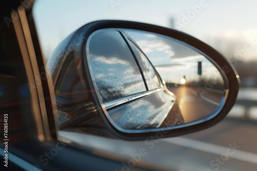 Side view car mirror with reflection © Alina