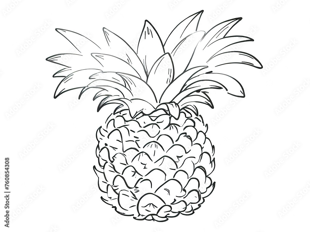 Hand drawn fresh pineapple vector illustration Hand drawn fresh pineapple vector illustration