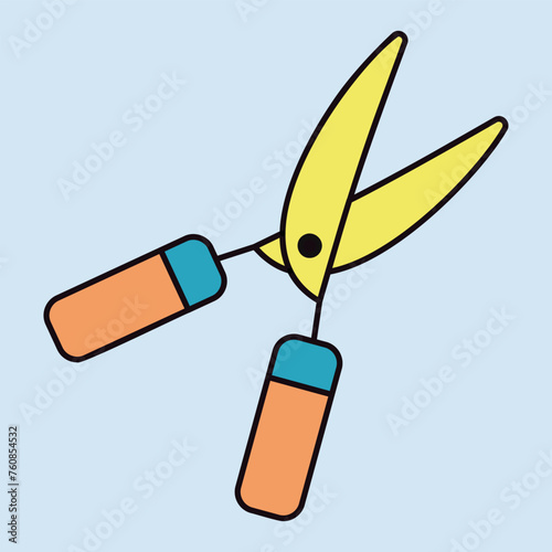 Garden shears vector icon, hedge shears sign