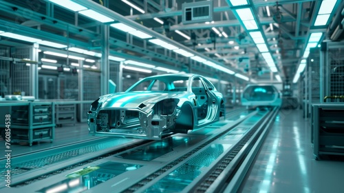 automobile plant car production modern graphics