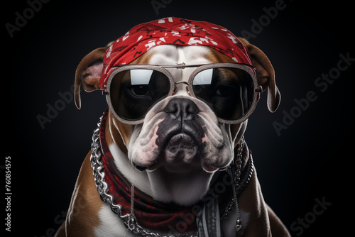 Funny animal dog posing for photo wearing glasses photo animal world © franck