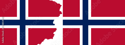 Flags of Norway vector. Standard flag and with torn edges